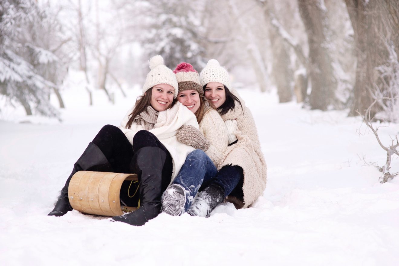 attività invernali all'aperto con la famiglia