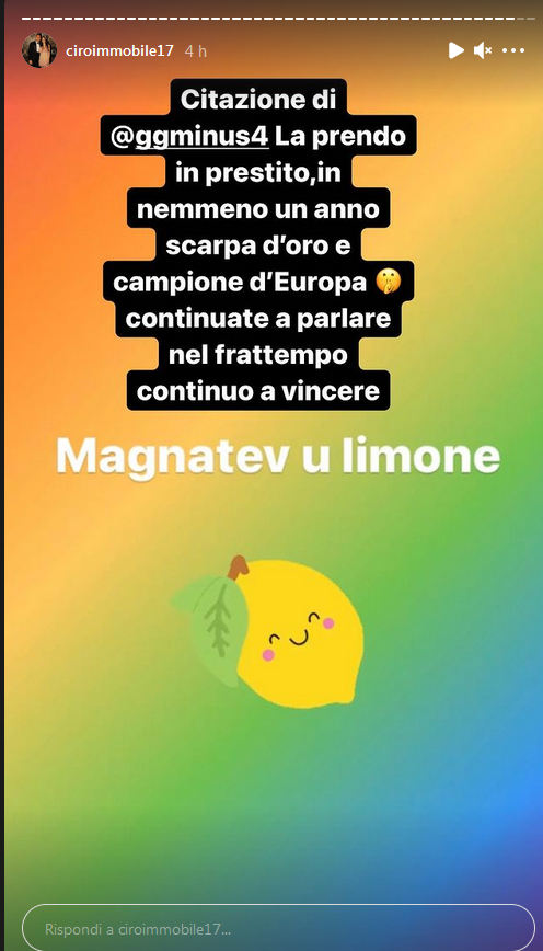 Immobile storia Instagram