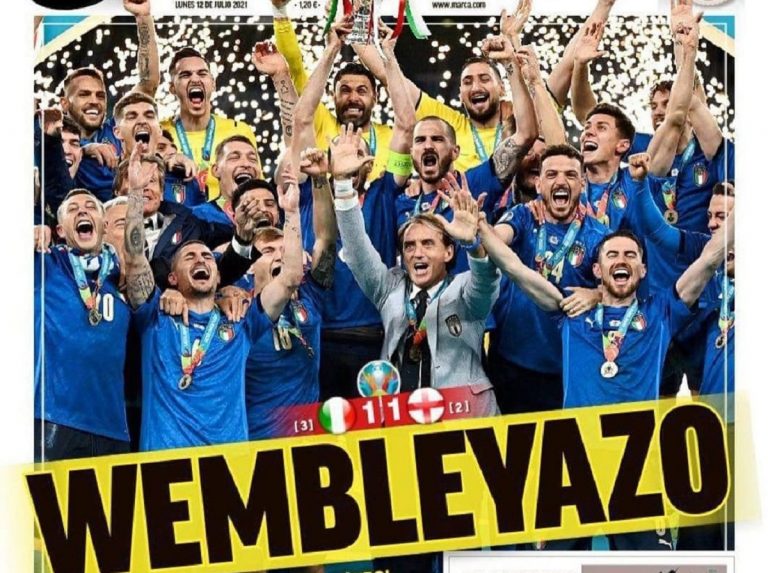 italia campione d'europa prime pagine giornali