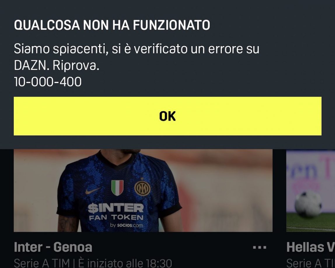 cosa fare se dazn non funziona