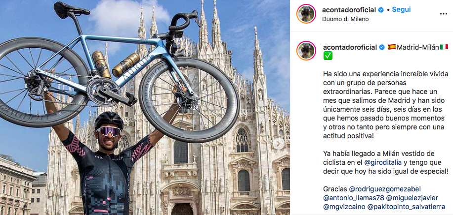 Contador davanti al Duomo