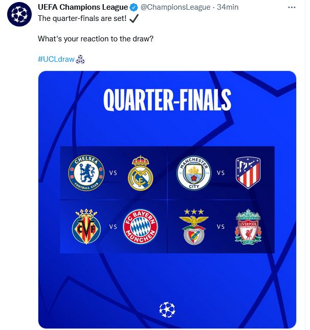 sorteggi quarti Champions League