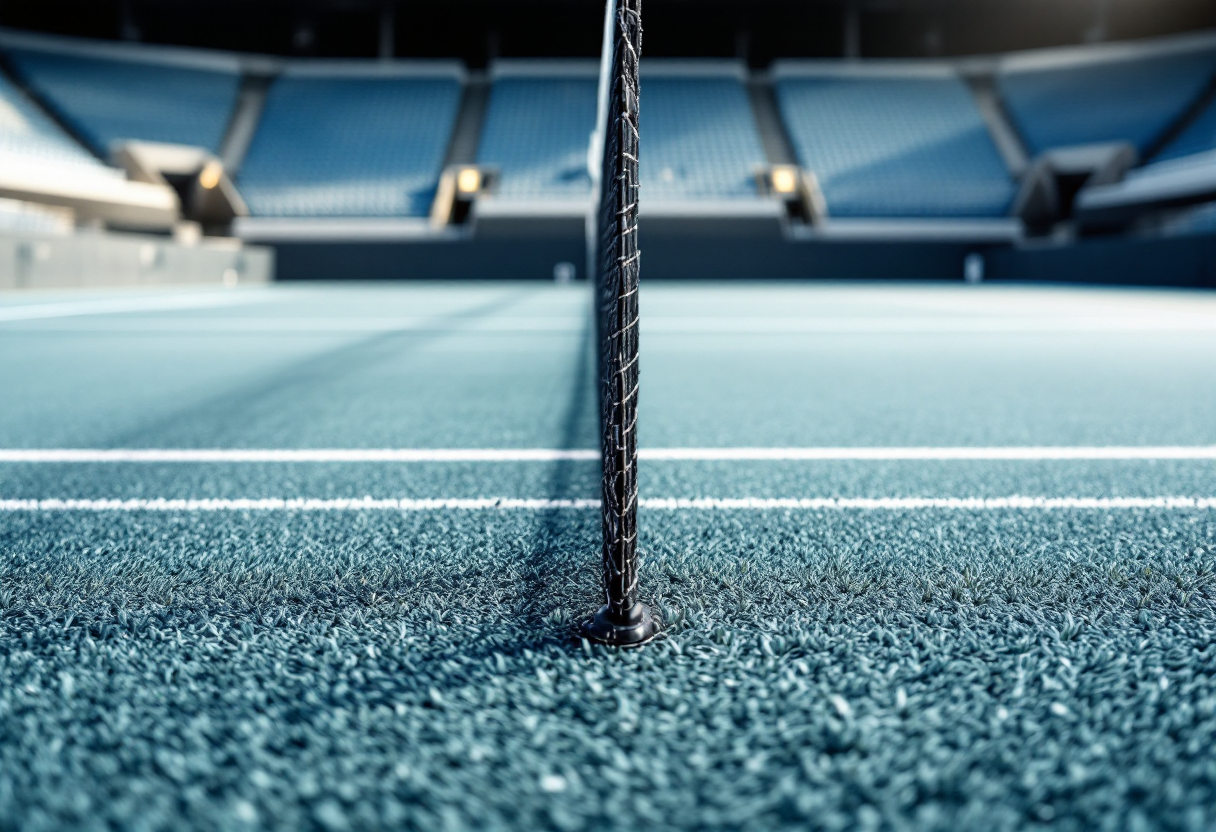 Giovani tennisti in azione contro campioni del mondo