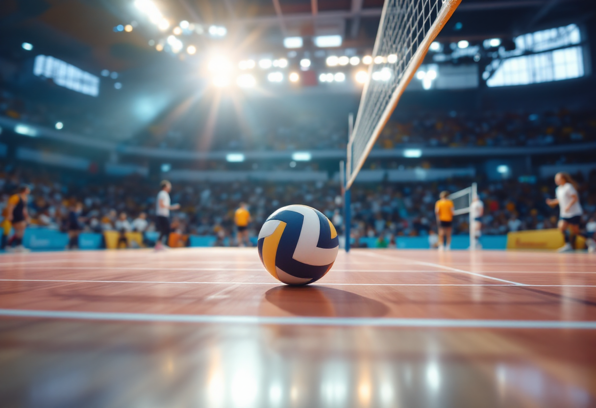 La squadra di volley Numia Vero Milano in azione in Cina