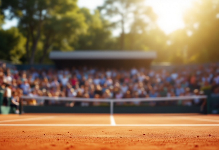 Berrettini in azione durante il match agli Australian Open