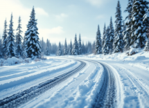 Auto da rally in azione nella neve durante il Rally di Svezia 2024