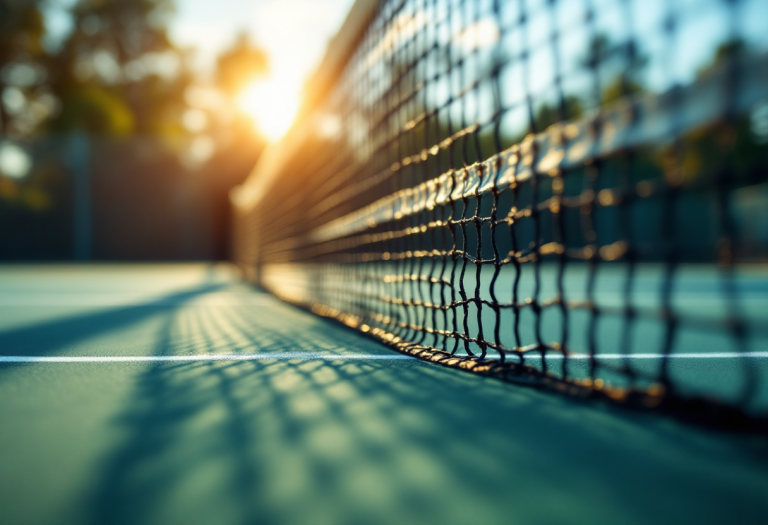 Giocatori italiani di tennis in azione durante una competizione