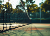 Luca Nardi in azione durante una partita di tennis