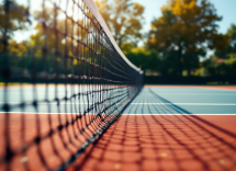 Giocatori di tennis italiano in azione durante una partita