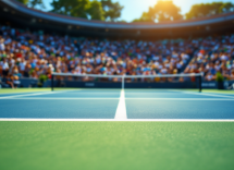 Francesco Maestrelli in azione alla finale del Challenger ATP
