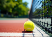 Giocatori di tennis in azione durante un incontro emozionante