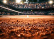 Giocatori di tennis in azione al Roland Garros