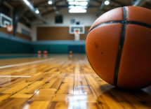 Giocatori di Pallacanestro Brescia in azione contro Trapani