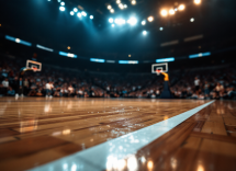 Giocatori di Pallacanestro Forlì festeggiano la vittoria