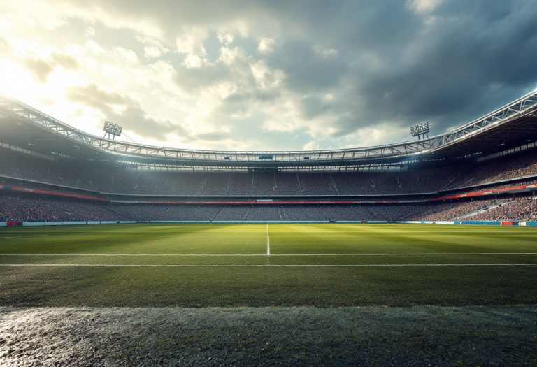 Stadio Maradona illuminato di azzurro per Napoli-Cagliari
