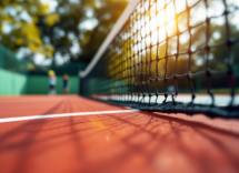 Giocatori di tennis in azione durante un incontro importante