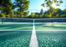 Giocatori di tennis in azione durante un incontro emozionante