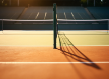 Giocatori di tennis in azione durante un torneo