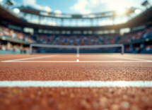 Giocatori di tennis in azione durante il torneo centrale in Francia