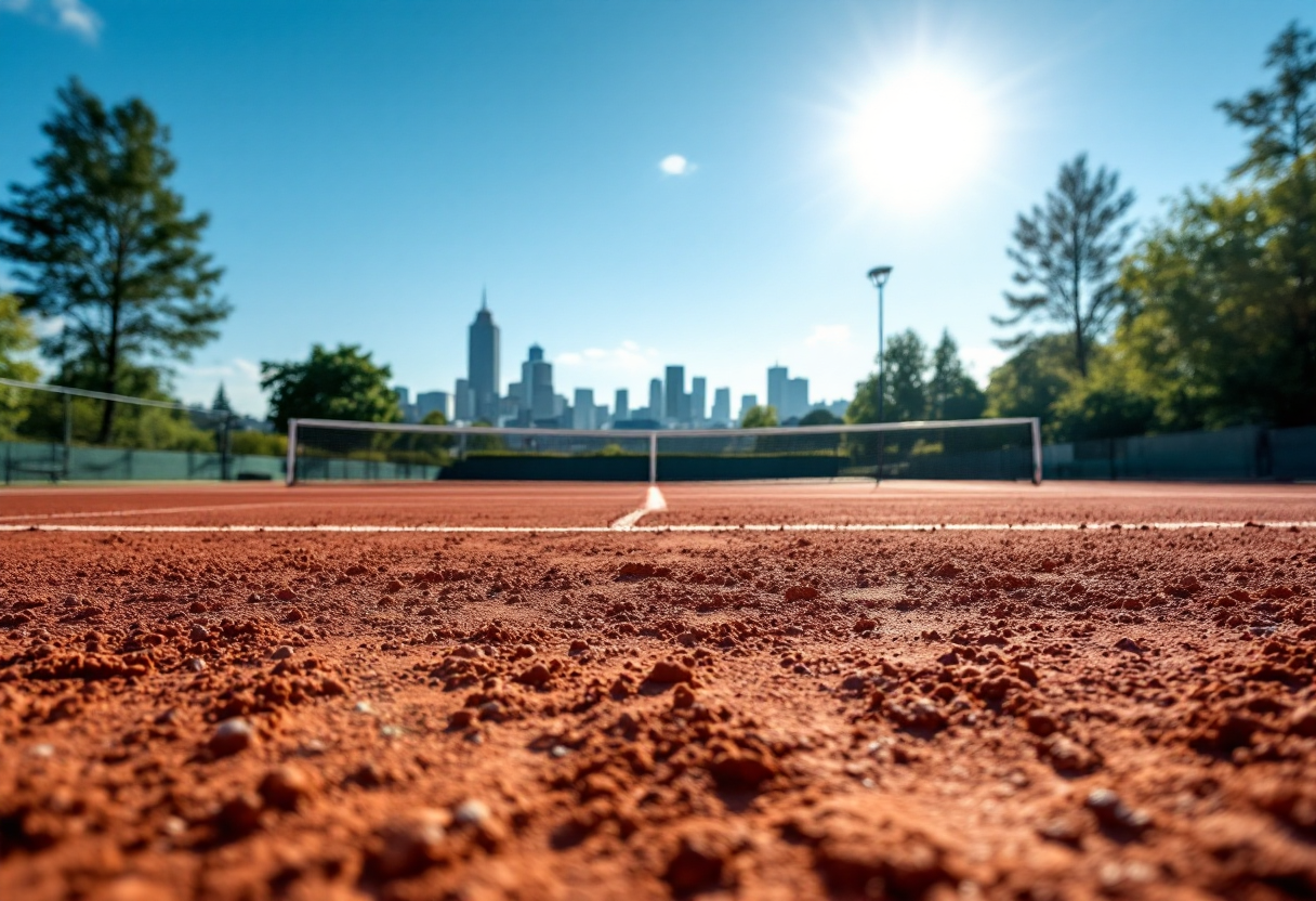 Giocatori di tennis in azione al Roland Garros
