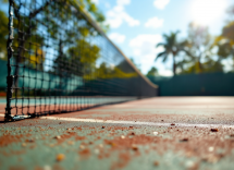 Jannik Sinner durante un match di tennis, riflettendo