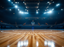 Julius Randle osserva la partita tra Olimpia Milano e Virtus Bologna