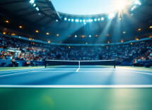 Musetti in azione durante la semifinale di tennis