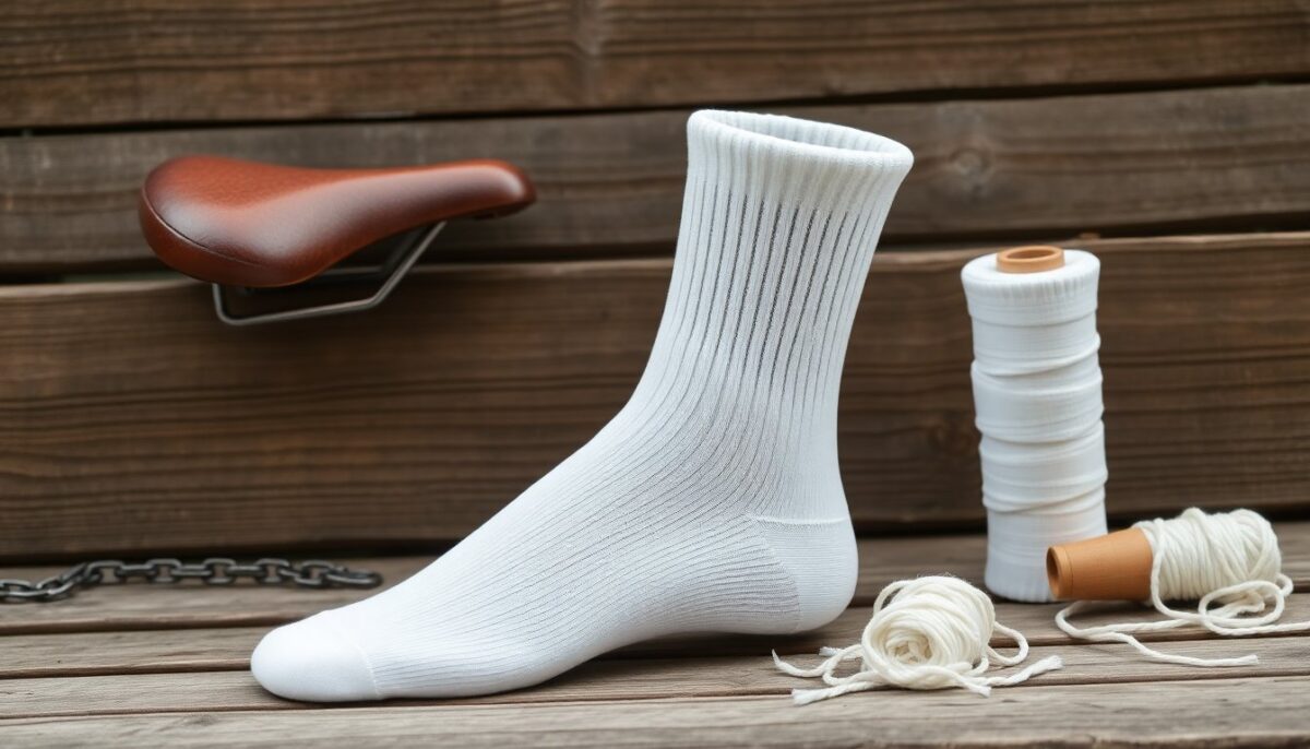 Calze tecniche bianche per ciclismo con isolamento PrimaLoft®