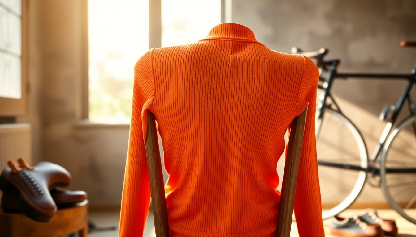 Maglia donna Quarter ORANGE in tessuto a coste: comfort e dettagli tecnici
