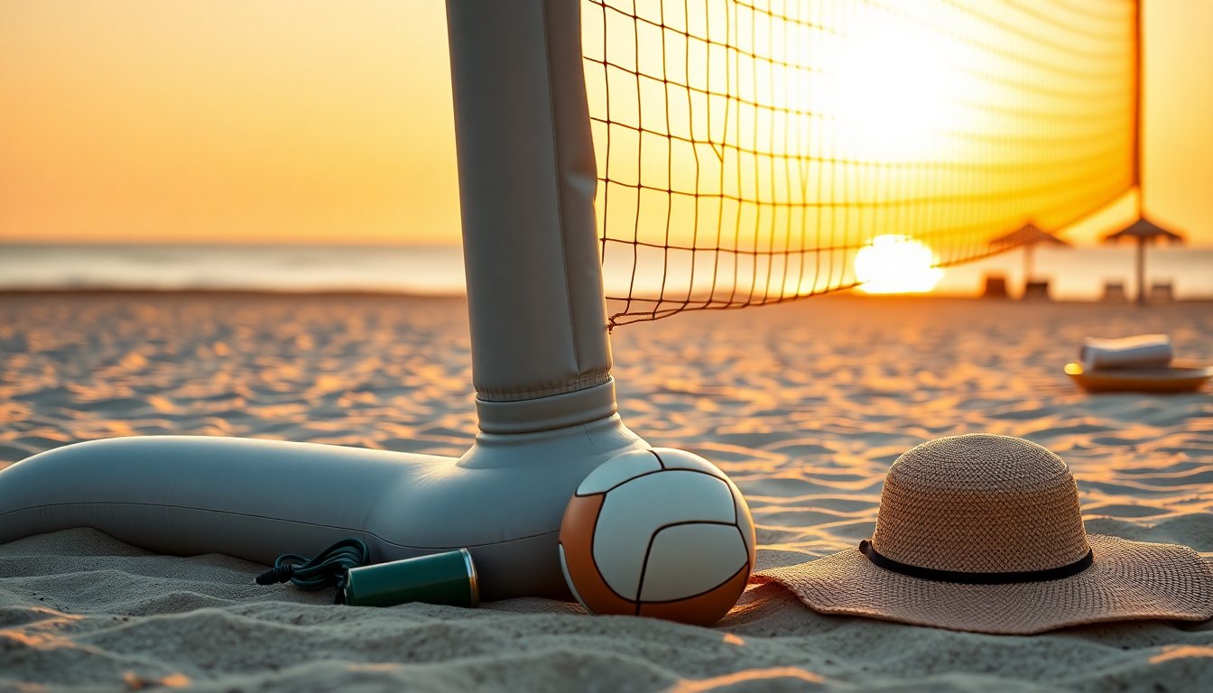 Rete volley gonfiabile compatta e resistente